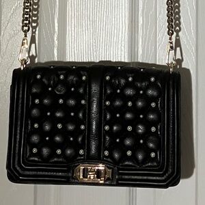 NWOT Rebecca Minkoff Leather Love Cross Body Bag with Pearls - Black